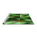 Sideview of Machine Washable Transitional Dark Forest Green Rug, wshpat98grn