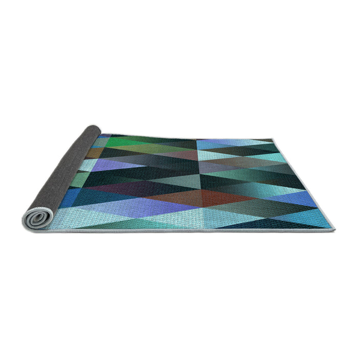 Thickness of Patterned Macaw Blue Green Rug, pat98lblu