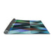 Thickness of Patterned Macaw Blue Green Rug, pat98lblu