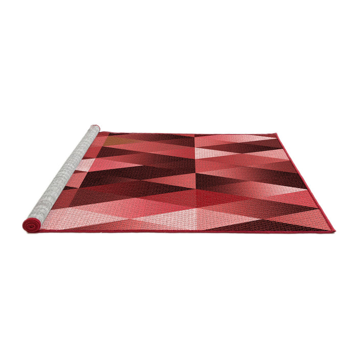 Sideview of Machine Washable Transitional Red Rug, wshpat98rd