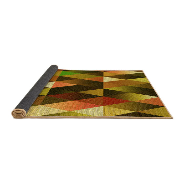 Thickness of Patterned Red Brown Rug, pat98yw