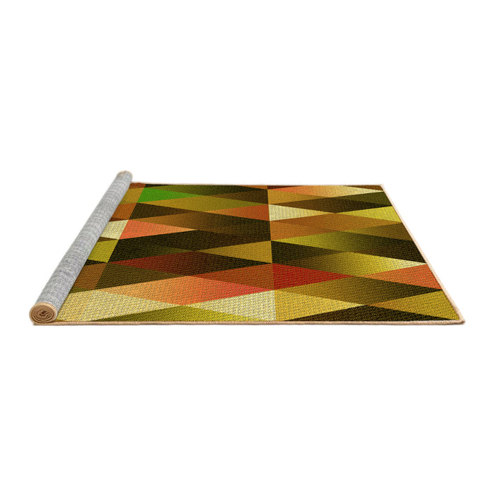 Sideview of Machine Washable Transitional Red Brown Rug, wshpat98yw