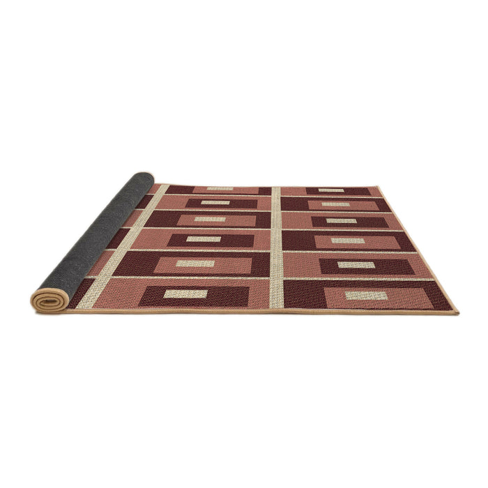 Thickness of Patterned Brown Red Rug, pat980brn