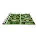 Sideview of Machine Washable Transitional Green Rug, wshpat980grn