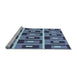 Sideview of Machine Washable Transitional Crystal Blue Rug, wshpat980lblu