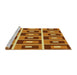 Sideview of Machine Washable Transitional Orange Rug, wshpat980yw