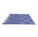 Sideview of Machine Washable Transitional Sky Blue Rug, wshpat981blu