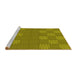 Sideview of Machine Washable Transitional Dark Yellow Green Rug, wshpat981yw