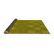 Thickness of Patterned Dark Yellow Green Rug, pat981yw