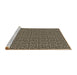 Sideview of Machine Washable Transitional Midnight Gray Rug, wshpat983brn