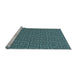 Sideview of Machine Washable Transitional Deep Teal Green Rug, wshpat983lblu