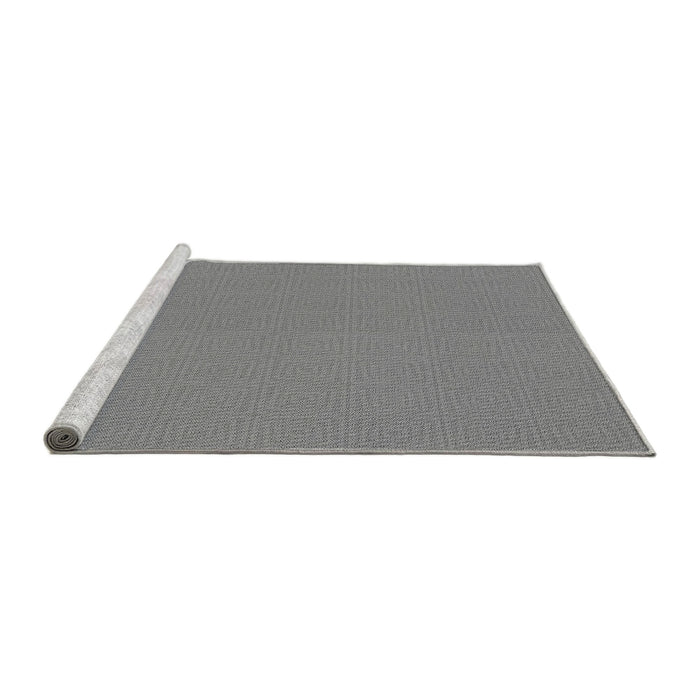 Sideview of Machine Washable Transitional Silver Gray Rug, wshpat984gry