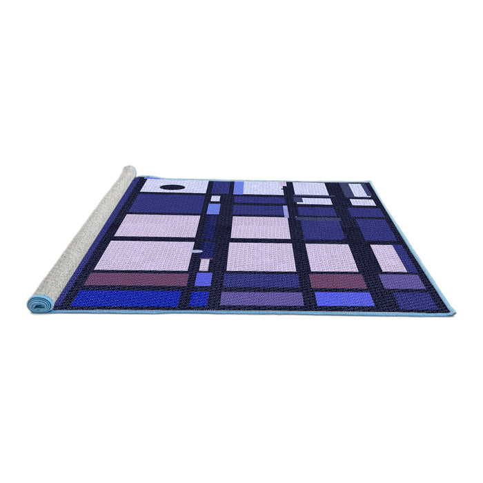 Sideview of Machine Washable Transitional Purple Rug, wshpat986blu