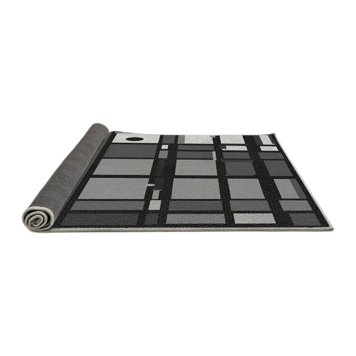 Thickness of Patterned Charcoal Black Rug, pat986gry