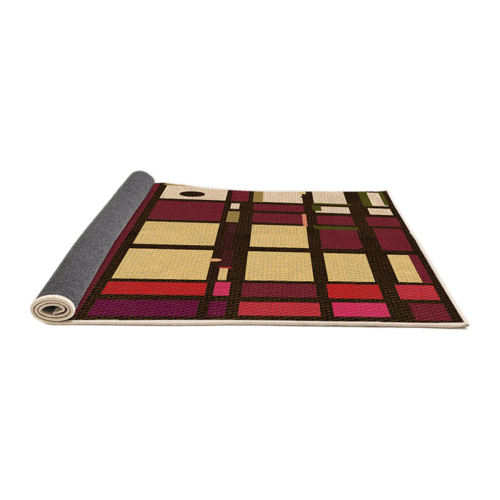 Thickness of Patterned Bronze Brown Rug, pat986org