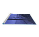 Sideview of Machine Washable Transitional Royal Blue Rug, wshpat987blu