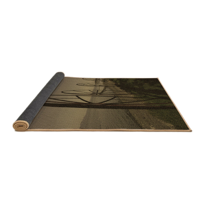 Thickness of Patterned Brown Rug, pat987brn