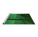 Sideview of Machine Washable Transitional Deep Emerald Green Rug, wshpat987grn