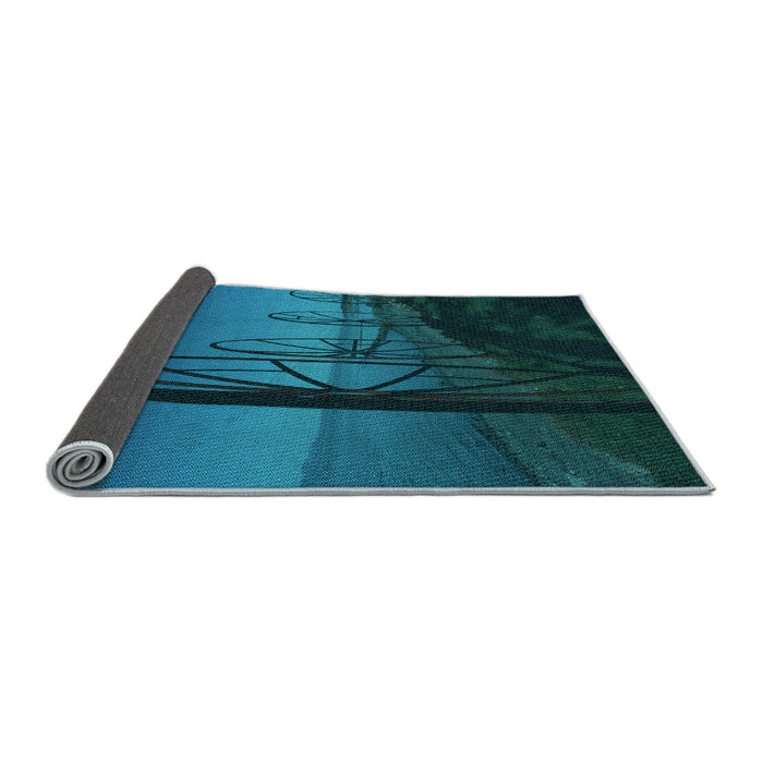 Thickness of Patterned Deep-Sea Blue Rug, pat987lblu