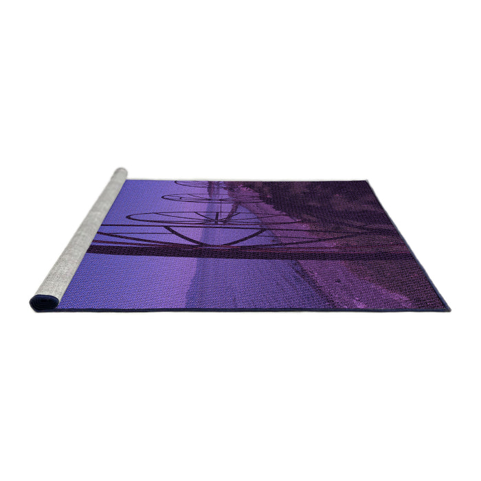 Sideview of Machine Washable Transitional ly Purple Rug, wshpat987pur