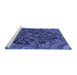 Sideview of Machine Washable Transitional Blue Rug, wshpat988blu