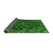 Thickness of Patterned Deep Emerald Green Rug, pat988grn