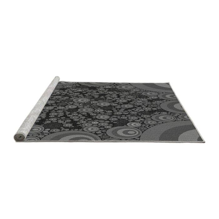 Sideview of Machine Washable Transitional Platinum Gray Rug, wshpat988gry