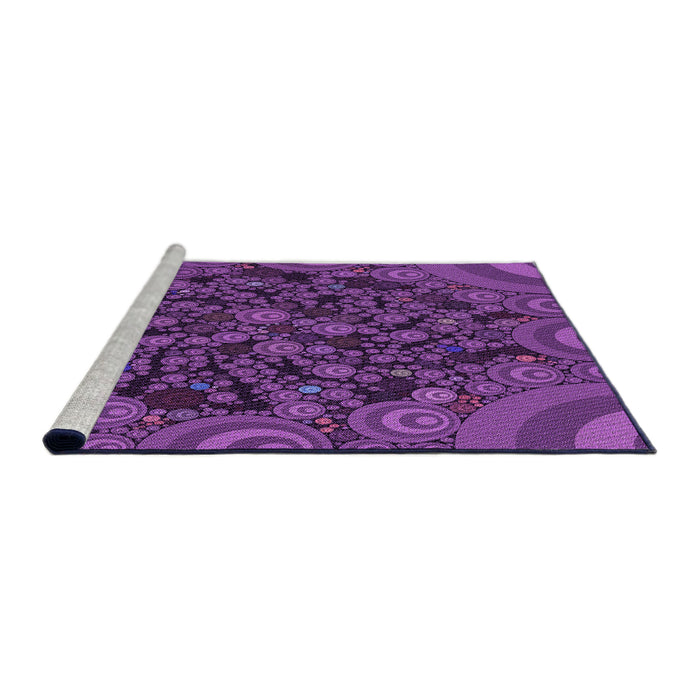 Sideview of Machine Washable Transitional Purple Rug, wshpat988pur
