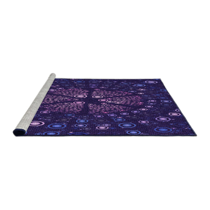 Sideview of Machine Washable Transitional Amethyst Purple Rug, wshpat989pur
