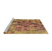 Sideview of Machine Washable Transitional Red Rug, wshpat99brn