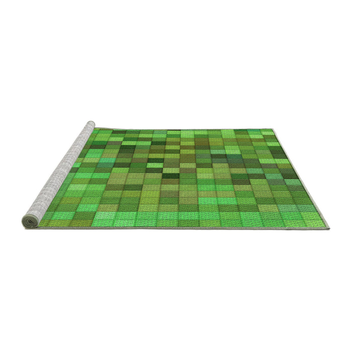 Sideview of Machine Washable Transitional Green Rug, wshpat99grn