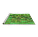 Sideview of Machine Washable Transitional Green Rug, wshpat99grn
