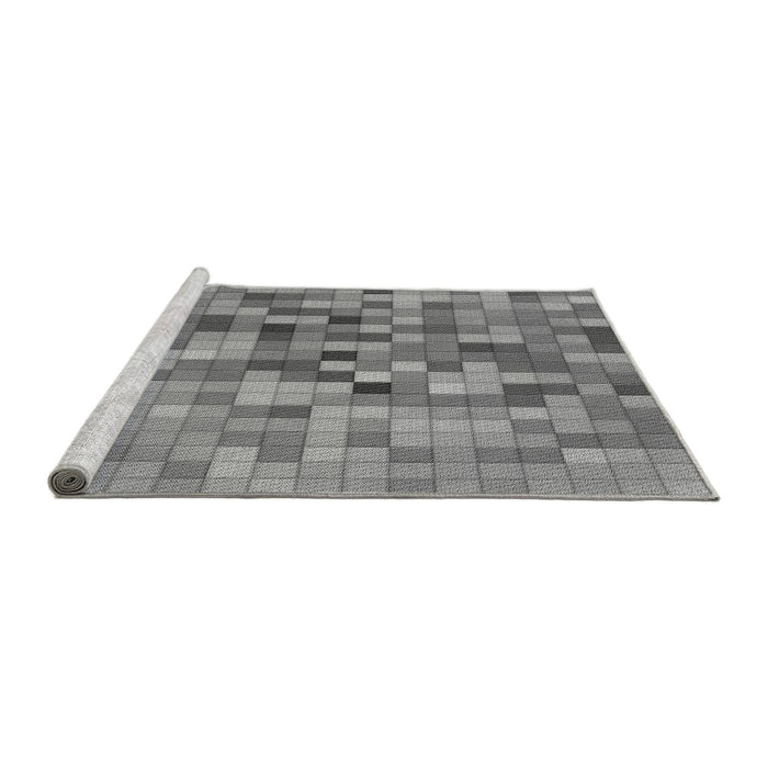 Sideview of Machine Washable Transitional Ash Gray Rug, wshpat99gry