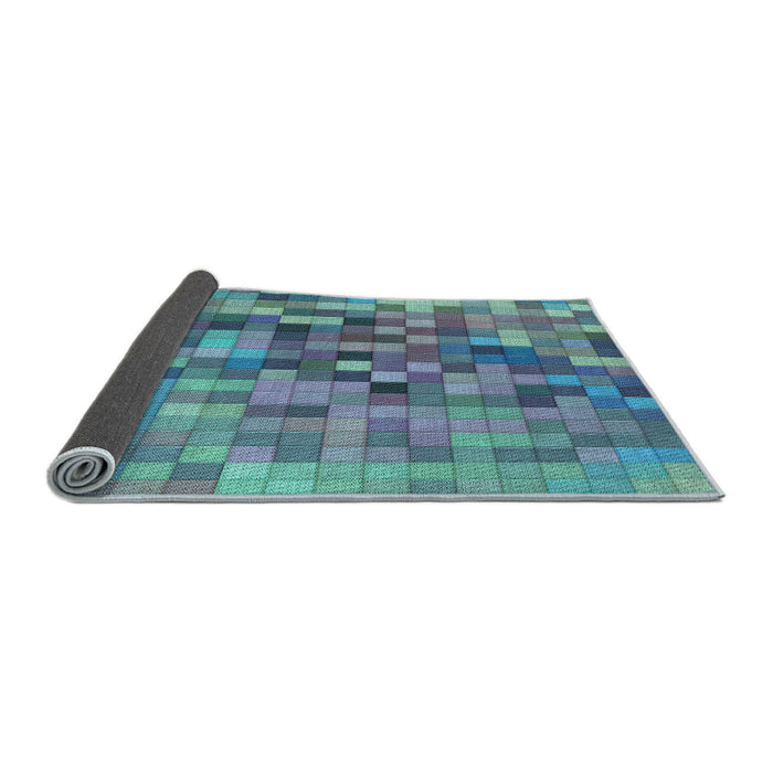 Thickness of Patterned Azure Blue Rug, pat99lblu