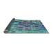 Thickness of Patterned Azure Blue Rug, pat99lblu