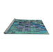 Sideview of Machine Washable Transitional Azure Blue Rug, wshpat99lblu