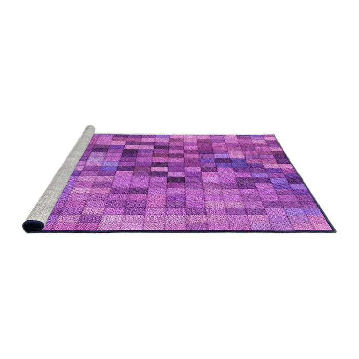 Sideview of Machine Washable Transitional Bright Neon Pink Purple Rug, wshpat99pur