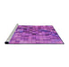 Sideview of Machine Washable Transitional Bright Neon Pink Purple Rug, wshpat99pur