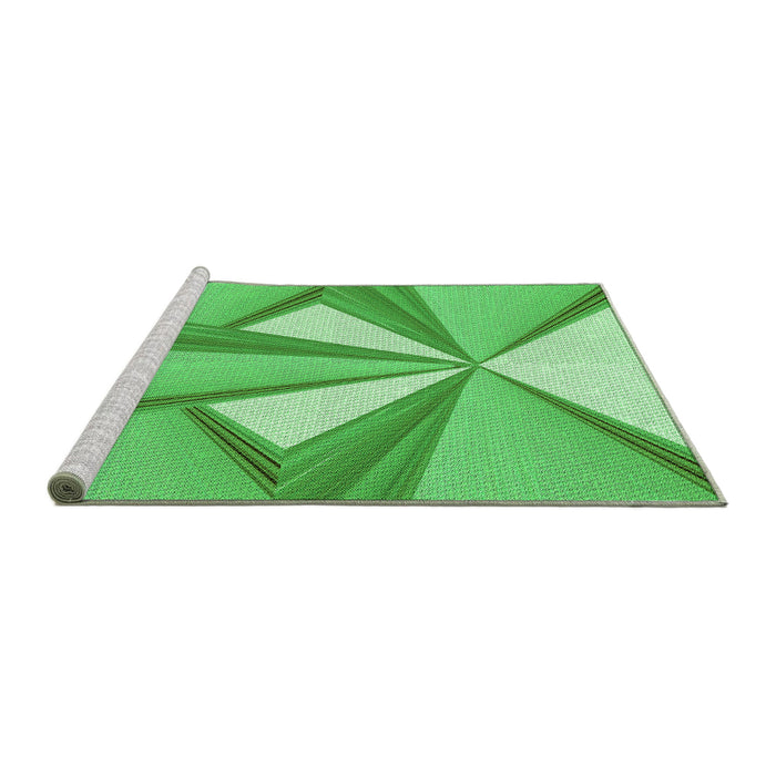 Sideview of Machine Washable Transitional Neon Green Rug, wshpat990grn