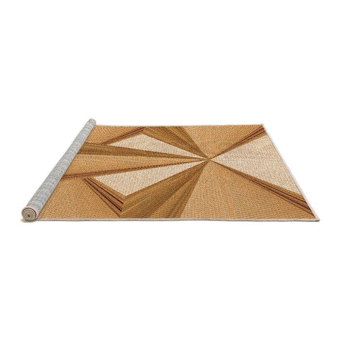 Sideview of Machine Washable Transitional Yellow Orange Rug, wshpat990org