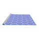 Sideview of Machine Washable Transitional Blue Rug, wshpat992blu