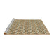 Sideview of Machine Washable Transitional Hazel Green Rug, wshpat992brn