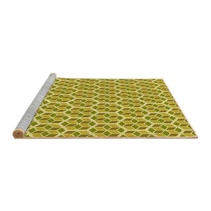Sideview of Machine Washable Transitional Bold Yellow Rug, wshpat992yw