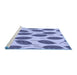 Sideview of Machine Washable Transitional Deep Periwinkle Purple Rug, wshpat993blu