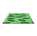 Sideview of Machine Washable Transitional Green Rug, wshpat993grn