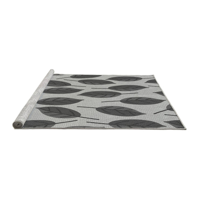 Sideview of Machine Washable Transitional Silver Gray Rug, wshpat993gry