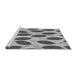 Sideview of Machine Washable Transitional Silver Gray Rug, wshpat993gry