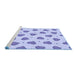 Sideview of Machine Washable Transitional Blue Rug, wshpat994blu