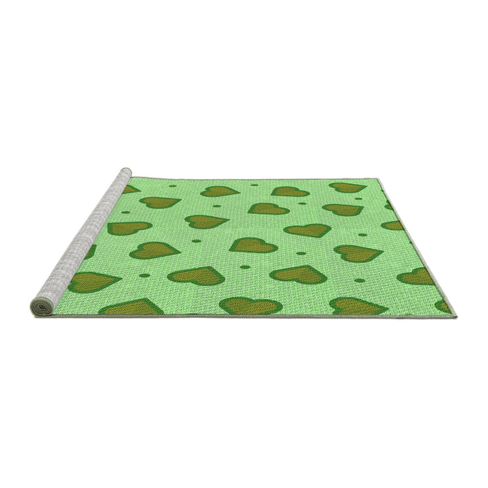 Sideview of Machine Washable Transitional Jade Green Rug, wshpat994grn