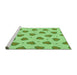 Sideview of Machine Washable Transitional Jade Green Rug, wshpat994grn